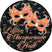 Orange black masquerade ball party sticker favor labels
