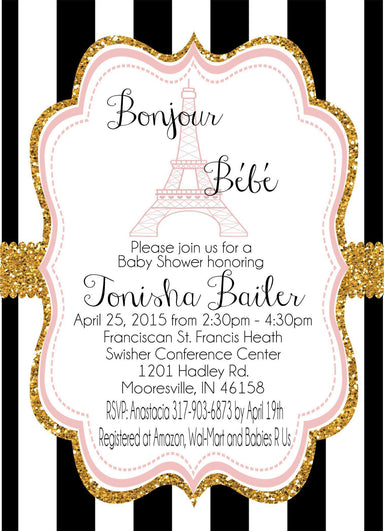 Paris Baby Shower Invitations