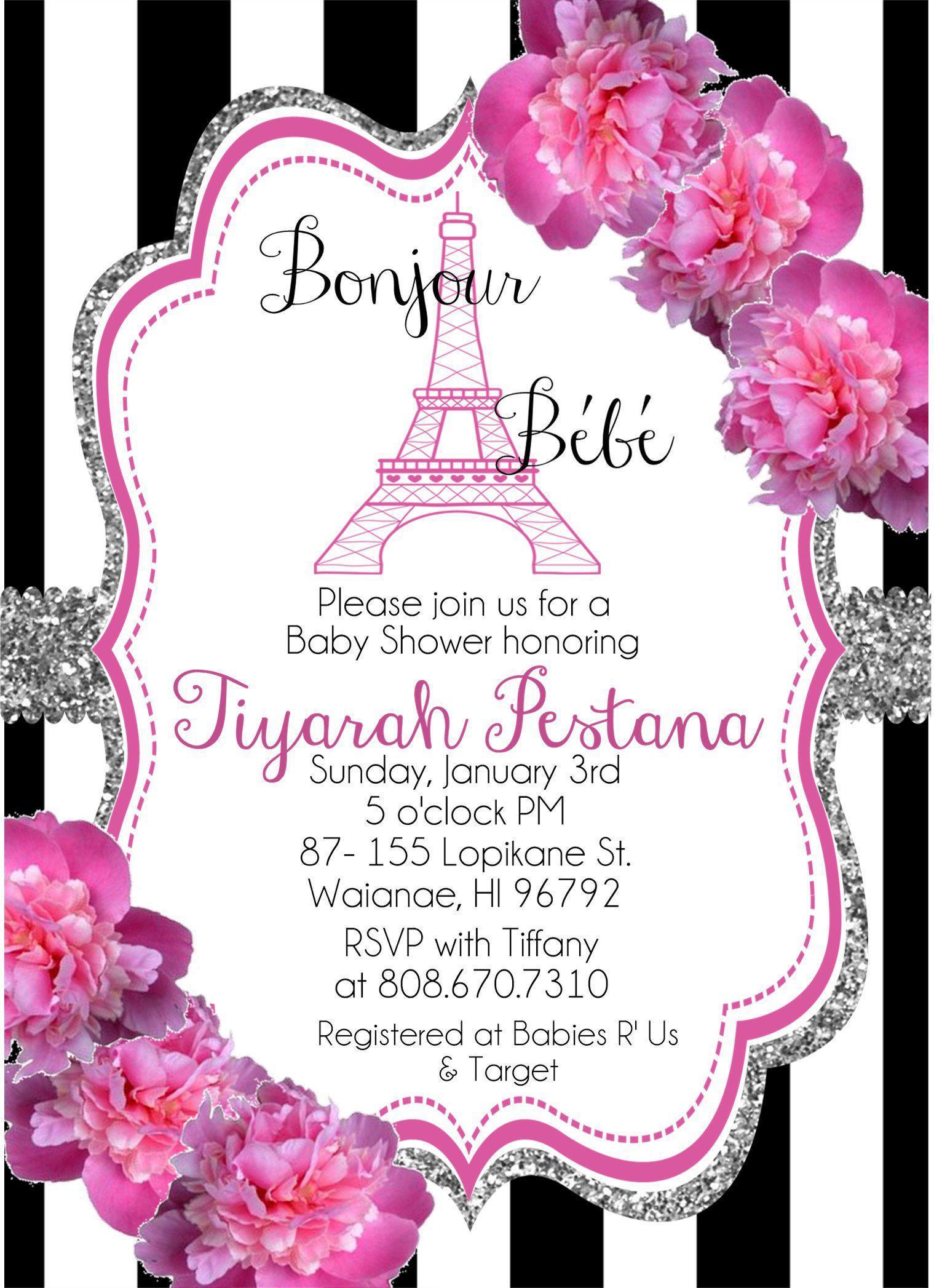 Paris Baby Shower Invitations