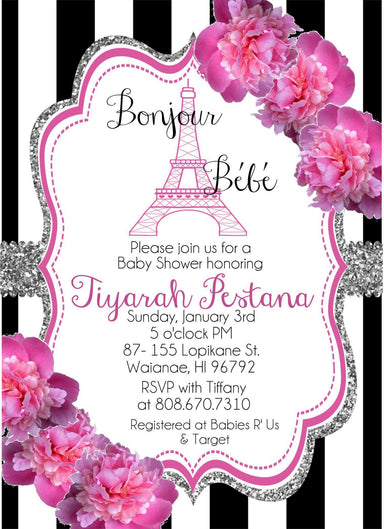 Paris Baby Shower Invitations