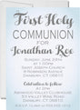 Pastel Blue Watercolor First Holy Communion Invitations