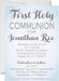 Pastel Blue Watercolor First Holy Communion Invitations