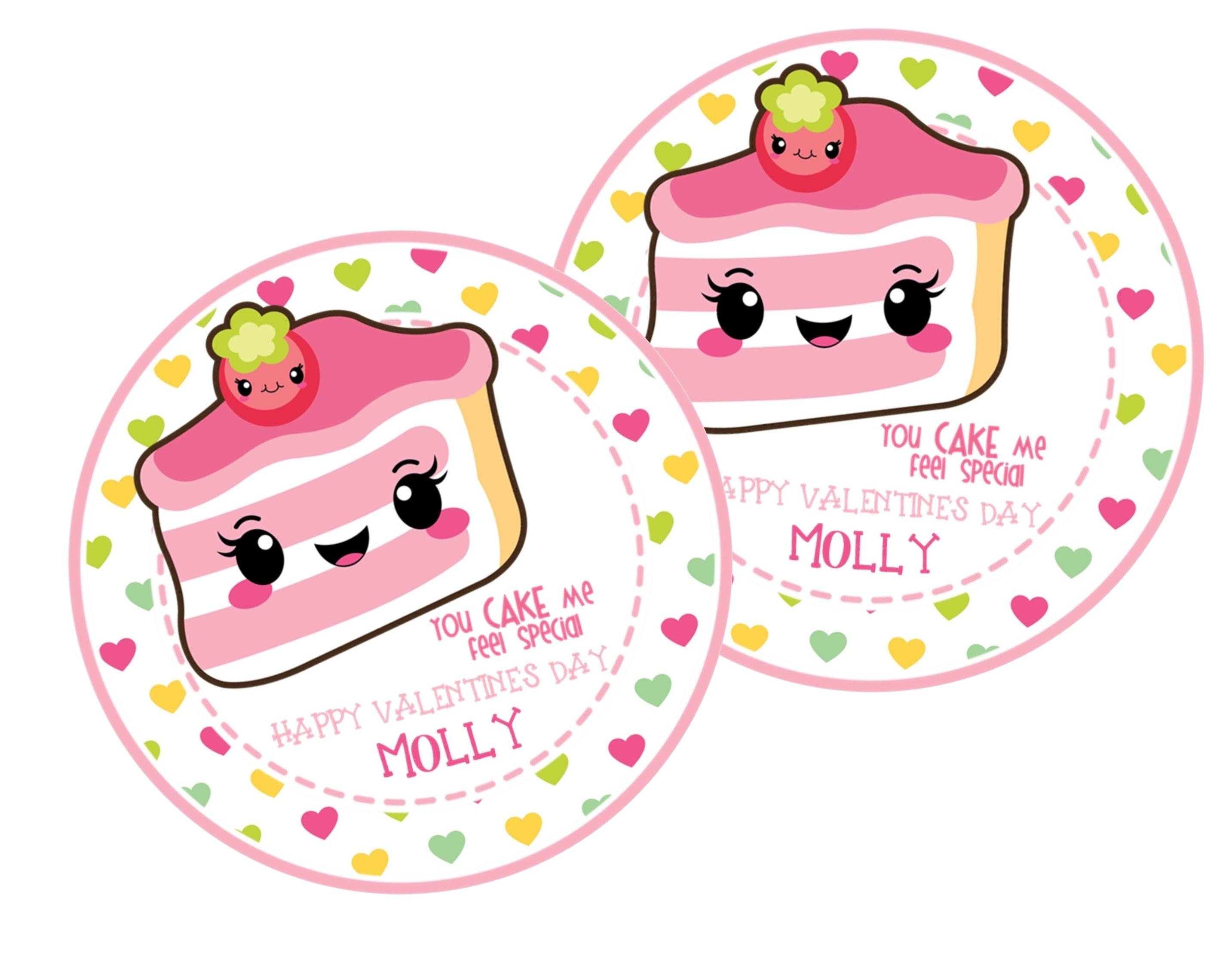 Pastel Cake Valentine's Day Stickers