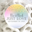 Pastel bistro light wedding sticker with glowing string lights