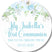 Pastel blue communion favor sticker label