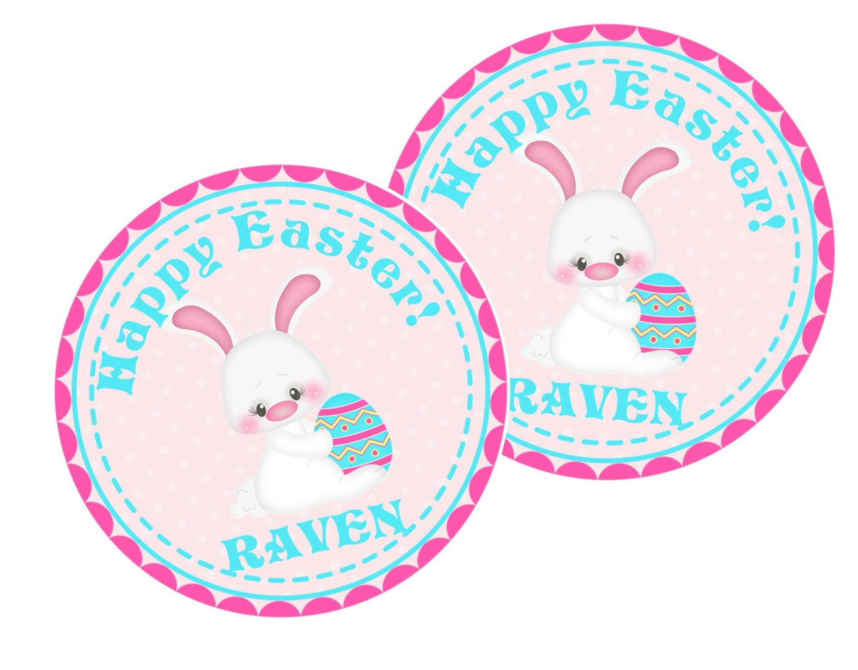 Pastel bunny Easter favor sticker