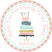 Pastel cake birthday sticker with vintage design and personalized name