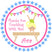Pastel pink blue gymnastics birthday stickers