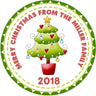 Personalized Christmas tree sticker with green tree