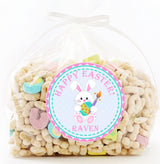 Personalized Easter bunny sticker with paint egg and custom name design