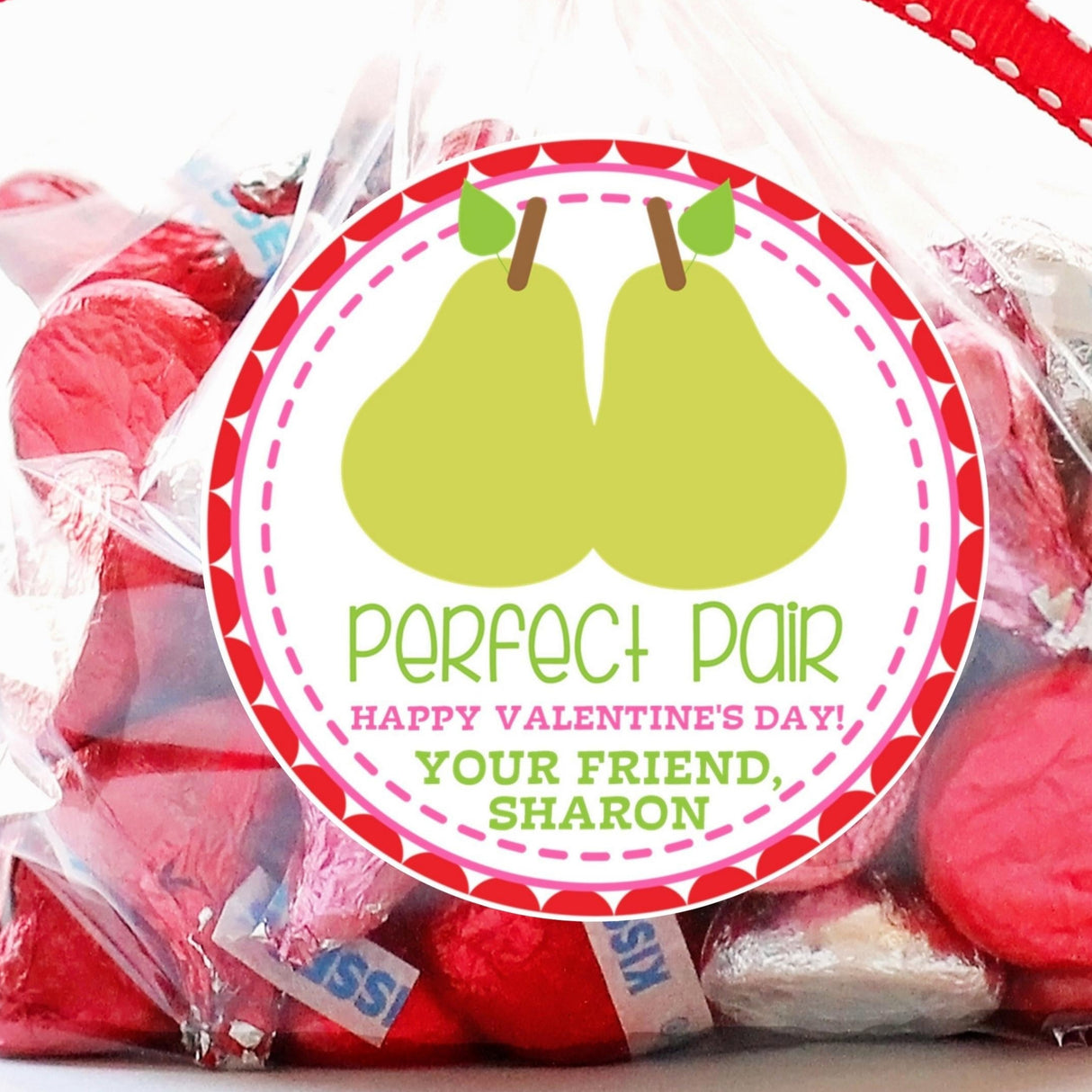 Personalized Perfect Pair pear Valentine sticker