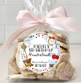 Personalized Sweet 16 Alice theme party favor stickers