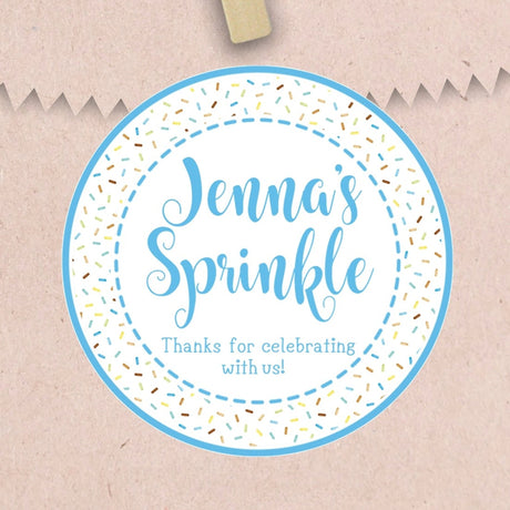 Personalized boy baby sprinkle labels