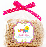 Personalized caterpillar birthday sticker with bright pastel colors
