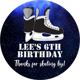 Personalized hockey party favor sticker