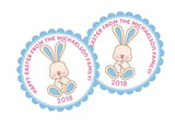 Personalized modern bunny Easter favor sticker