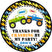 Personalized monster truck birthday sticker with custom name