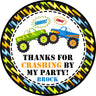 Personalized monster truck birthday sticker with custom name