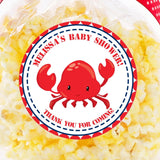 Personalized nautical red and blue baby shower sticker