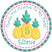 Personalized pineapple birthday sticker with custom name and age