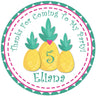 Personalized pineapple birthday sticker with custom name and age