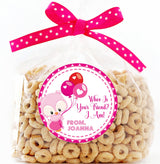 Personalized pink owl Valentine favor