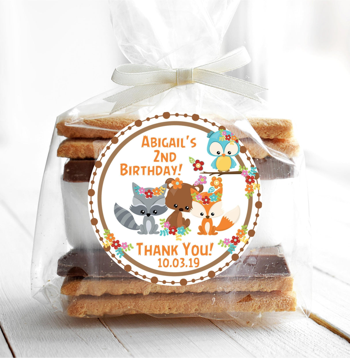 Personalized rustic forest theme sticker