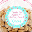 Personalized summer pink aqua ice cream party stickers