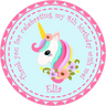Personalized unicorn party favor sticker