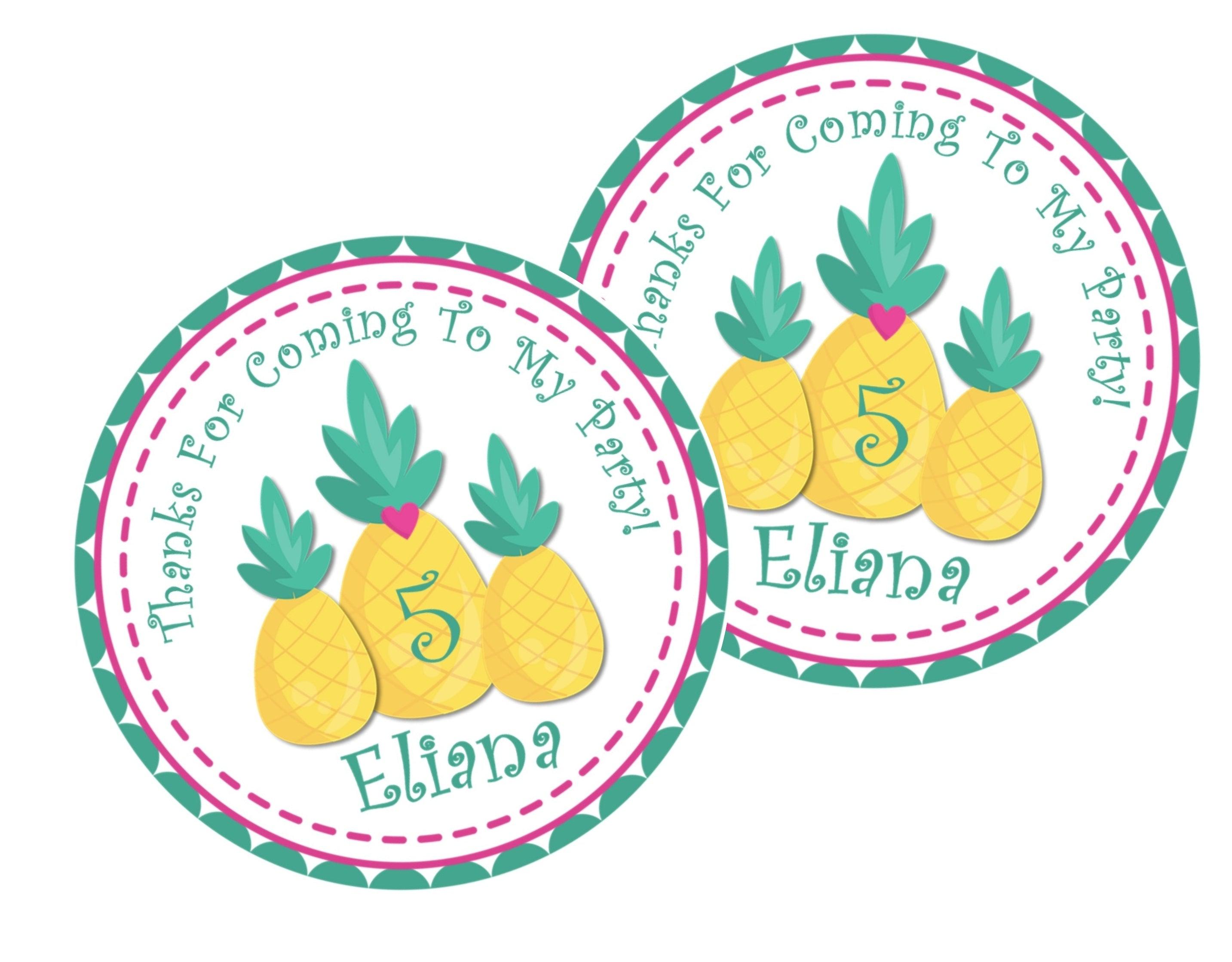 Pineapple Birthday Party Stickers