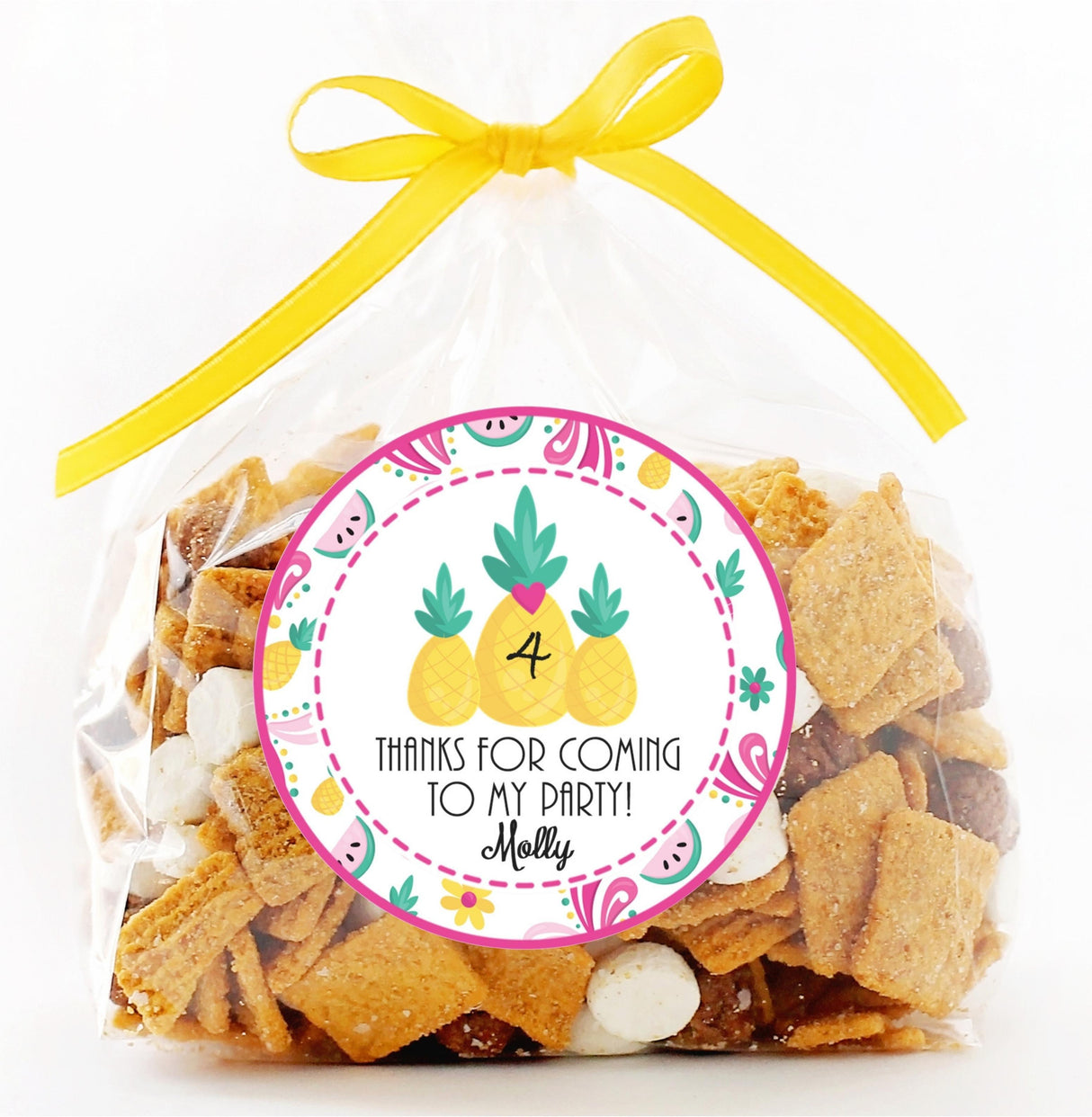 Pineapple trio sticker for summer kids birthdays