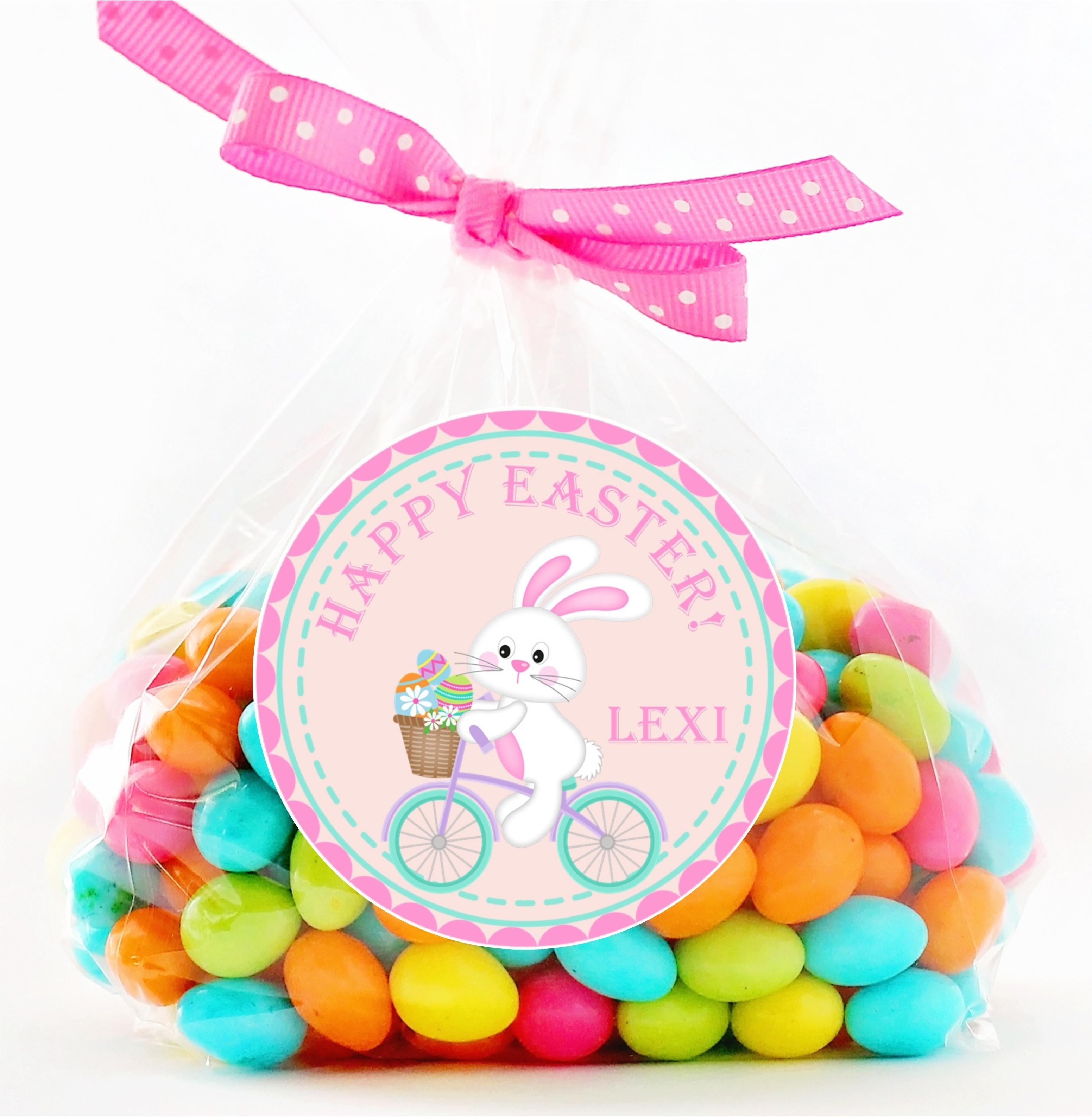 Pink And Blue Easter Bunny Stickers