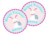 Pink And Blue Easter Bunny Stickers