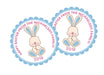 Pink And Blue Easter Bunny Stickers