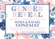 Pink And Blue Floral Gender Reveal Invitations