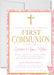 Pink And Gold First Communion Invitations