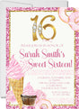 Pink And Gold Sweets Sweet 16 Invitations