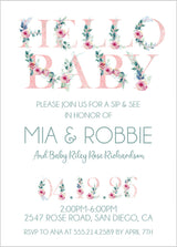 Pink And Green Garden Sip And See Invitations