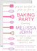 Pink And Lavender Baking Birthday Party Invitations