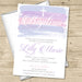 Pink And Lavender Watercolor Baptism Invitations