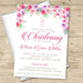 Pink And Purple Christening Invitations