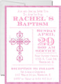 Pink And White Baptism Invitations
