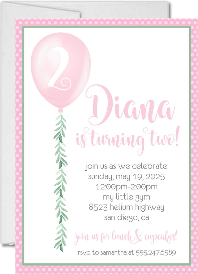 balloon birthday party invitations watercolor balloon number design