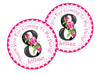 Pink & Black Floral Birthday Party Stickers