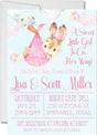 Pink Bunny Rabbit Baby Shower Invitations