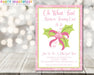 Pink Christmas 1st Birthday Party Invitations