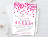 Pink Confetti 1st Birthday Party Invitations