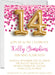 Pink Confetti Teen Birthday Party Invitations