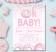 Pink Doughnut Baby Shower Invitations