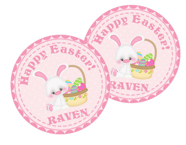 Pink Easter Bunny Stickers